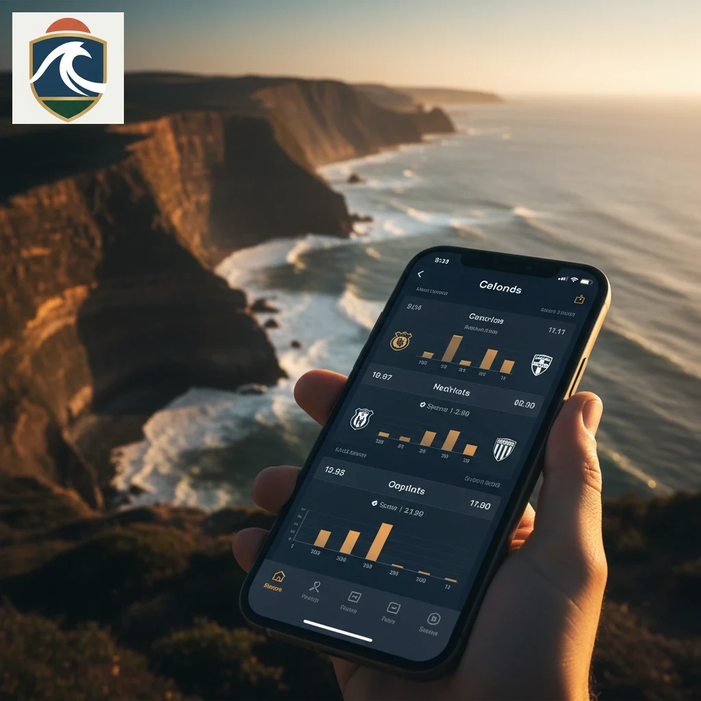 Ecrã de smartphone com estatísticas de jogo e odds desportivas em tempo real