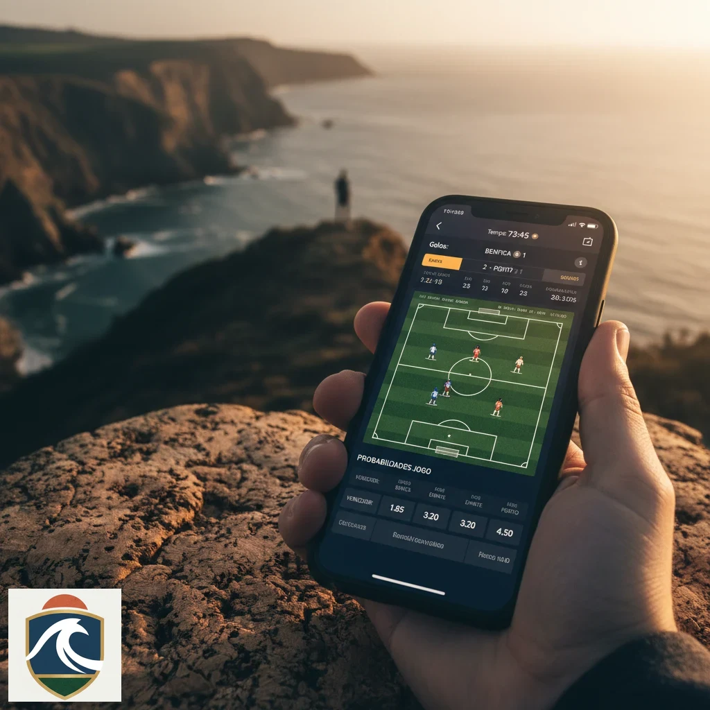 Ecrã de smartphone com gestão do boletim de apostas