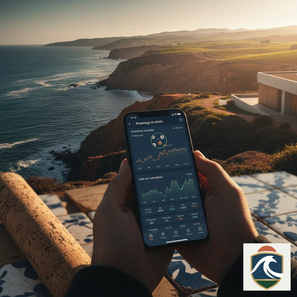 Smartphone a exibir estatísticas de jogo ao vivo e gráficos de linhas interativos