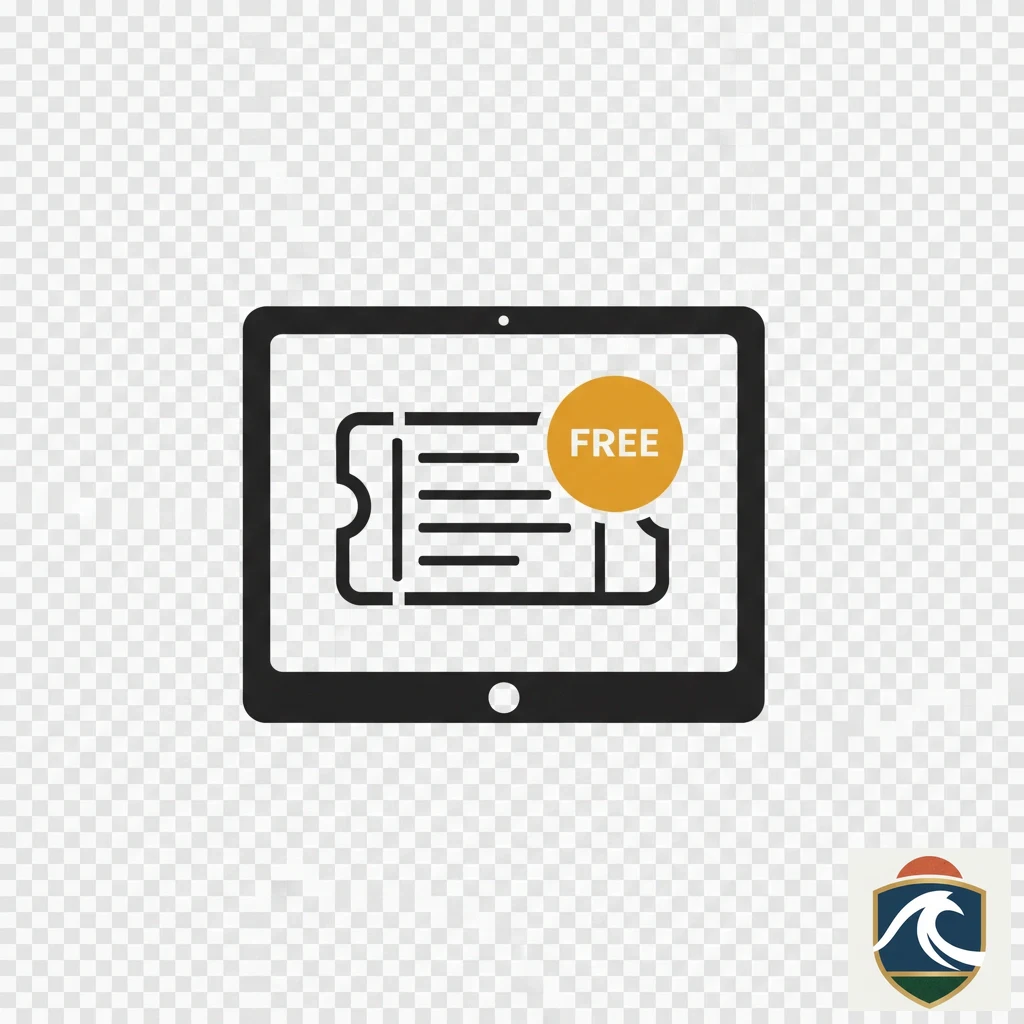 Bilhete de aposta grátis num ecrã de tablet com selo de crédito